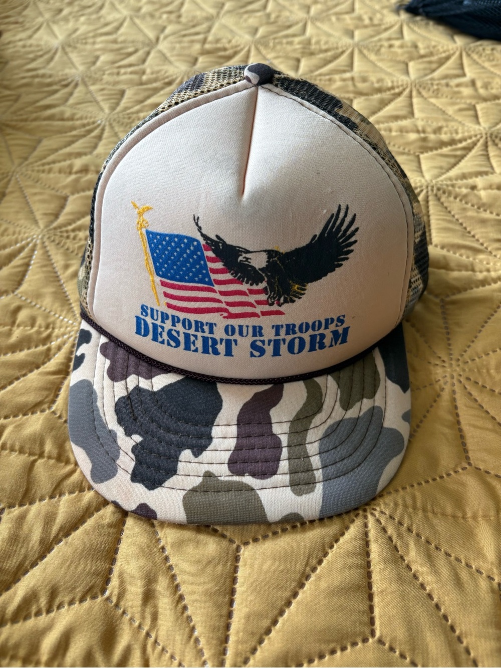Desert Storm 'Support Our Troops' Camouflage Trucker Hat